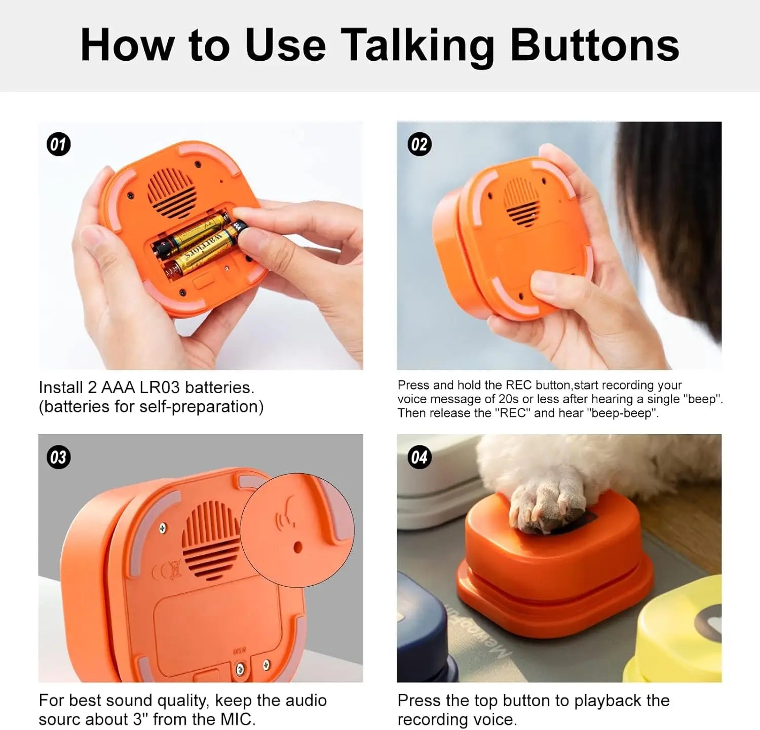 Interactive Dog Talking Button System - Furry Club