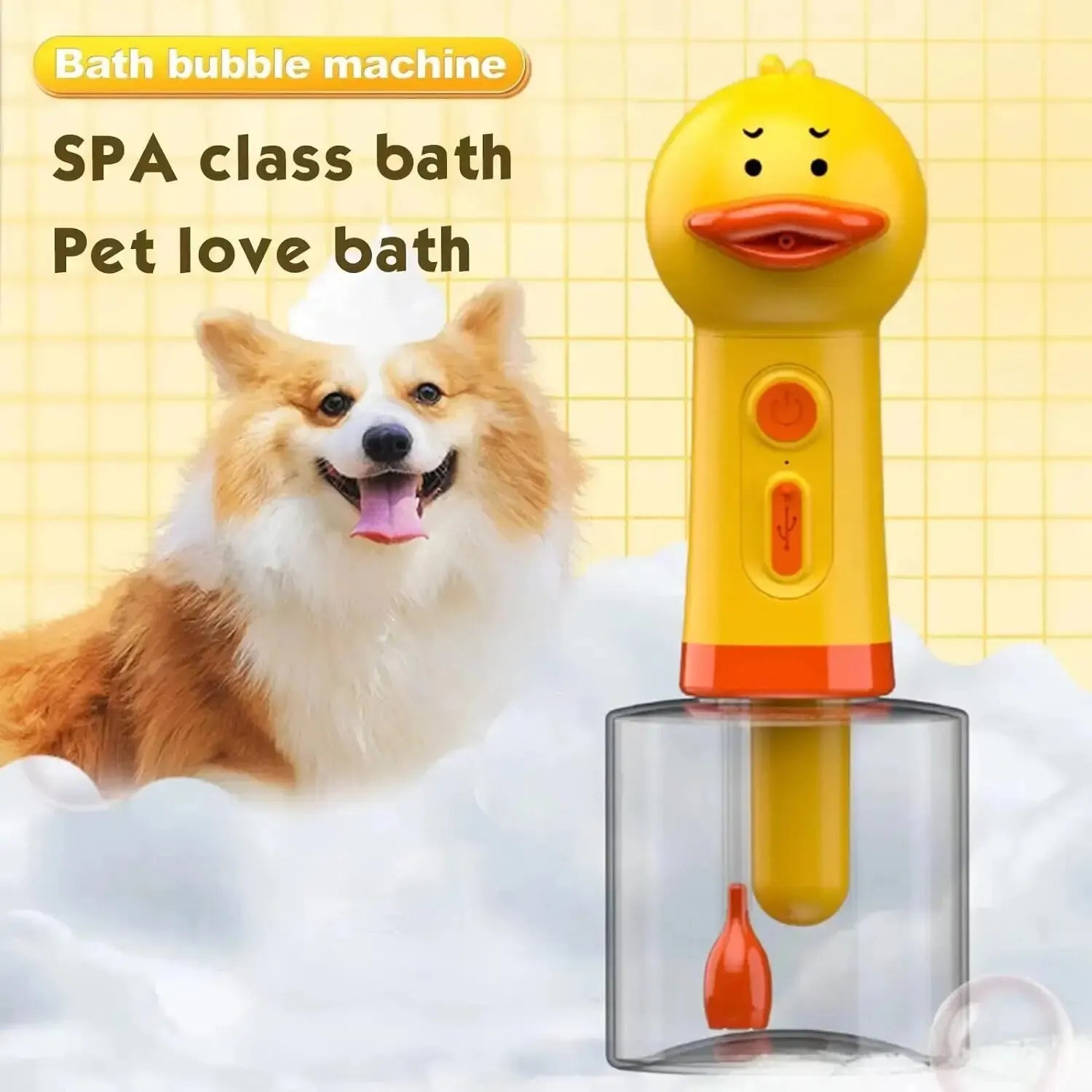 Yellow Duck Pet Cleaning Bathing Electric Foam Machine - Furry Club